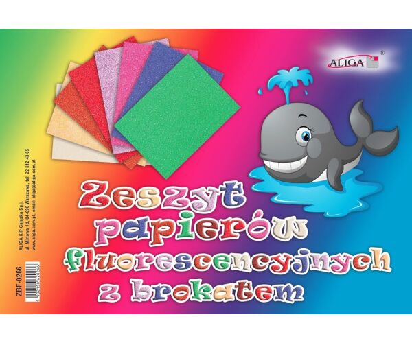 Barevný papír - Brokát Fluo B5/8