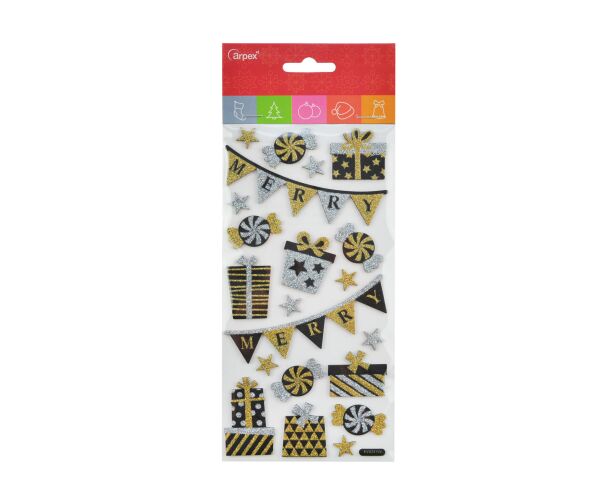 Samolepky Glamour s brokátem - vánoční