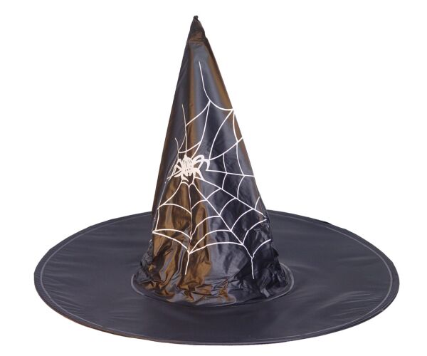 Párty čarodějnický klobouk s pavučinou