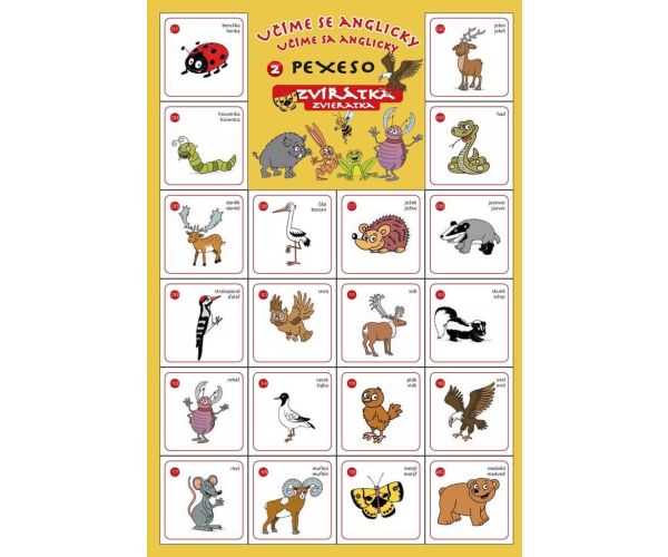 Pexeso Učíme se anglicky - Zvířátka