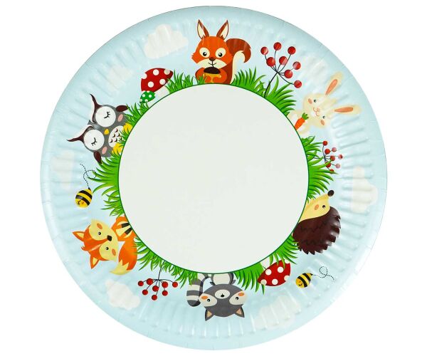 Papírový talíř malý - Lesní zvěř