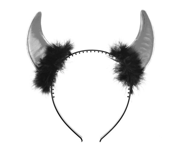 Párty rohy na čelence - stříbrné