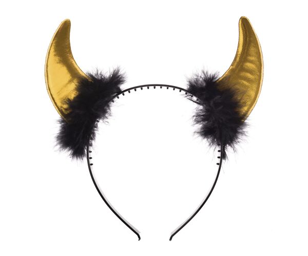 Párty rohy na čelence - zlatá