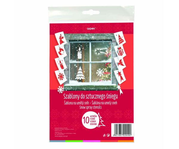 Šablony na umělý sníh 15 x 20 cm 10 motivů
