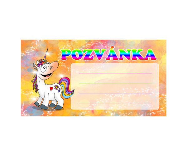 Pozvánka na oslavu - Jednorožec 10 ks