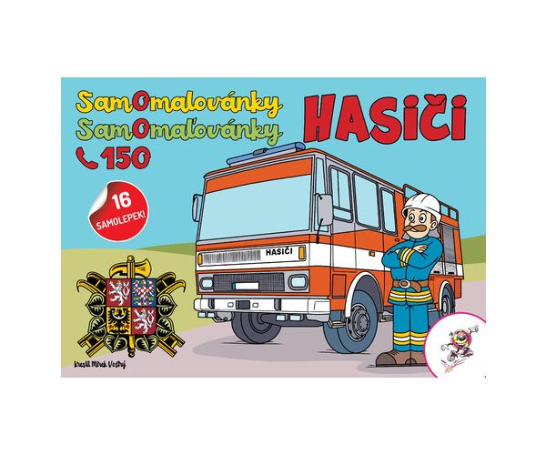 Samoomalovánky A5 - Hasiči + 16 samolepek