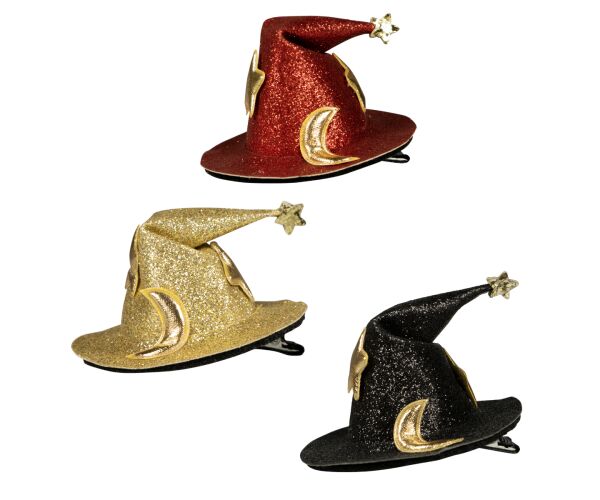 Párty čarodějnický klobouk na sponce
