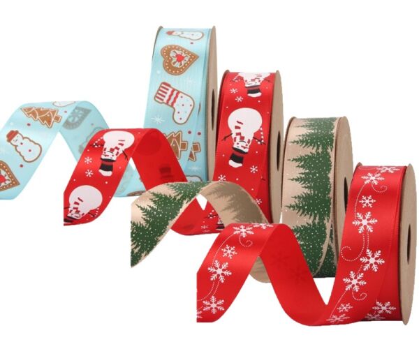 Stuha látková vánoční 22 mm