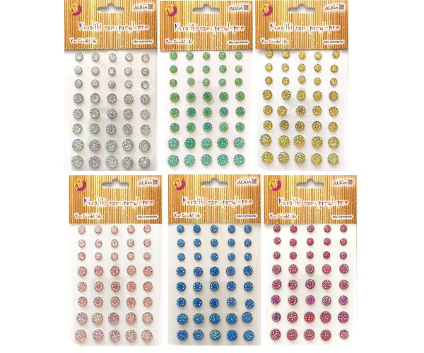 Korálky samolepící - barevné kytičky