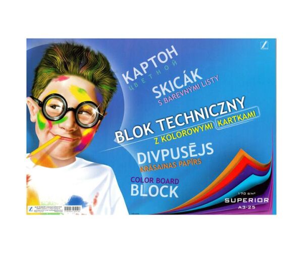 Skicák A3/25l 170g kolor mix Superior Kr