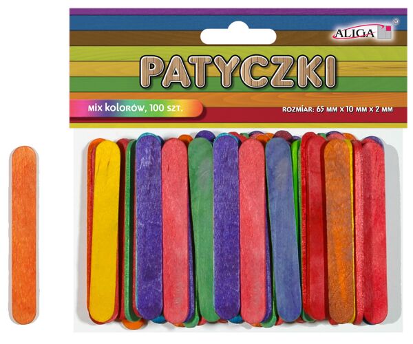 Dřívka barevné 100 ks