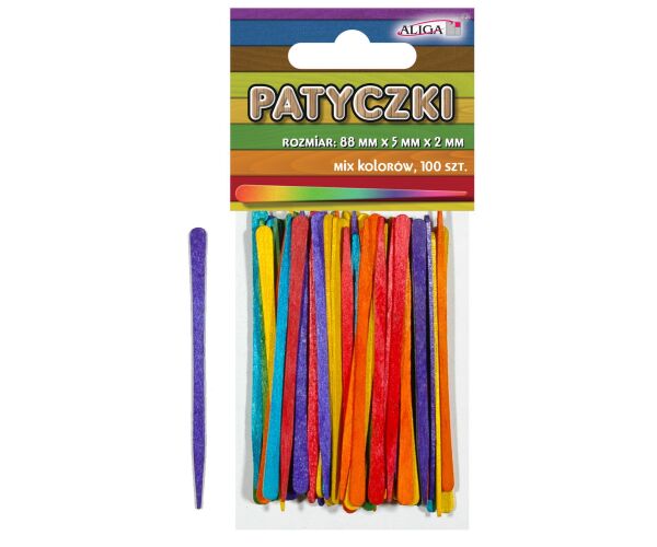 Dřívka barevné hrocené 100 ks