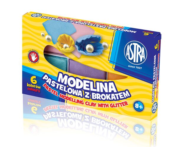 Modelovací hmota do trouby pastelová s brokátem 6 barev ASTRA