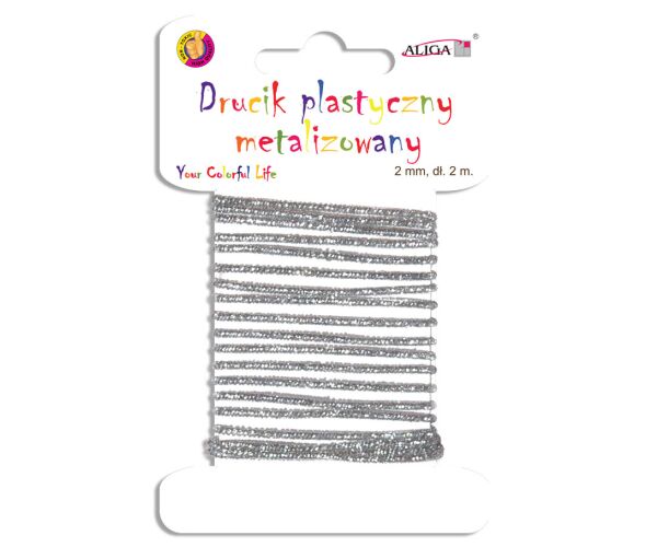 Drátek pružný stříbrný metal 2 mm x 2 m