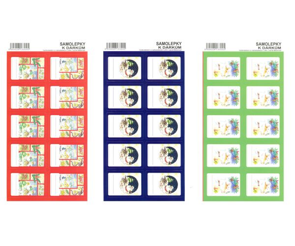 Vánoční samolepky na dárky 25 ks - barevné
