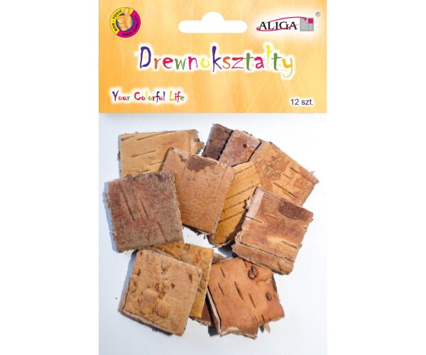 Dřevěné tvary - čtverce 3,5 x 3,5 cm  12 ks