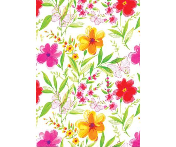 Taška PE s průhmatem Květiny s motýlem