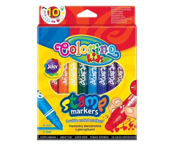 Colorino fixy oboustranné s razítkem 10 barev