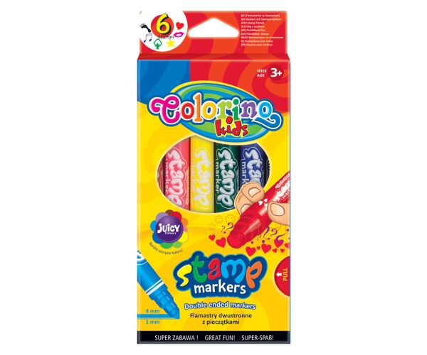 Colorino fixy oboustranné s razítkem 6 barev