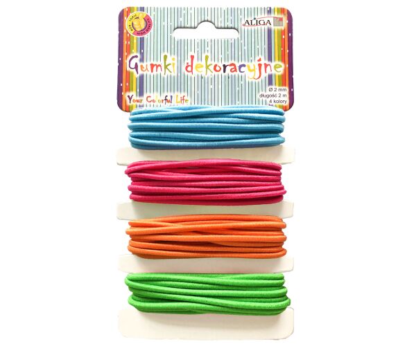Guma dekorační 2 mm x 2 m pastel 4 ks