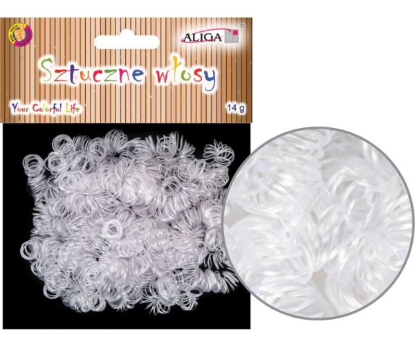 Umělé vlasy pro dekoraci - bílé