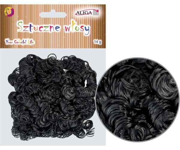 Umělé vlasy pro dekoraci - černé