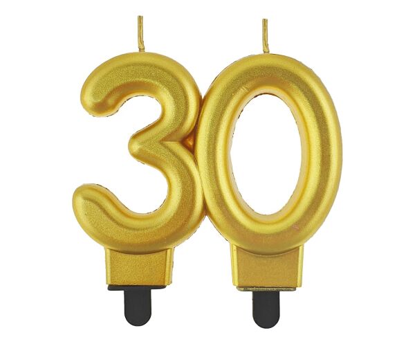Dortová svíčka č. 30 zlatá