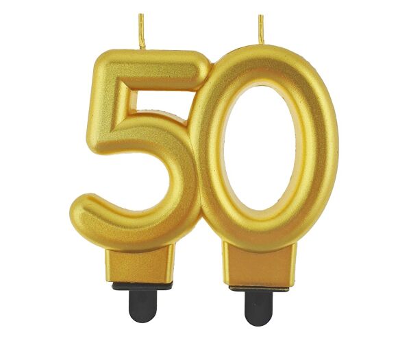 Dortová svíčka č. 50 zlatá