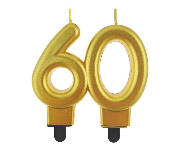 Dortová svíčka č. 60 zlatá
