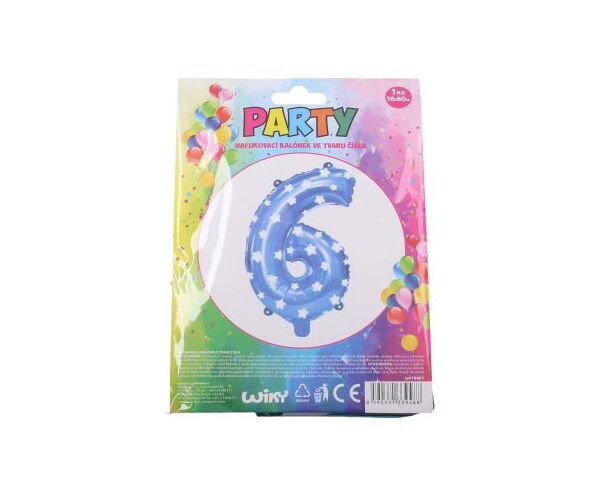 Nafukovací balónek ve tvaru čísla 6 - modrý