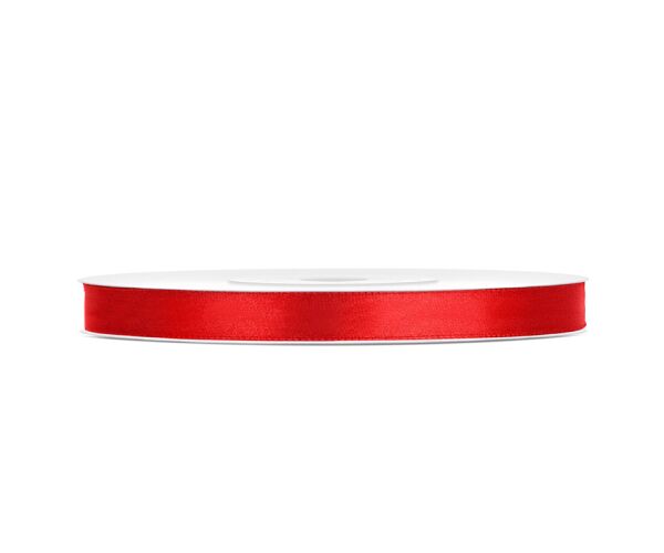 Stuha saténová 6 mm 50 m - červená