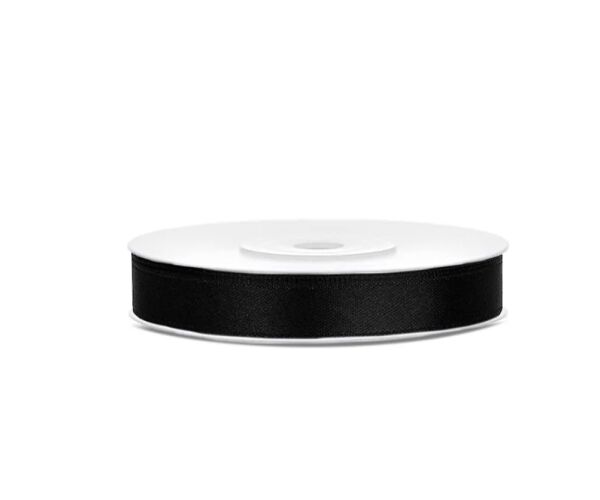 Stuha saténová 15 mm 25 m - černá