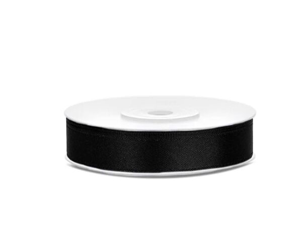 Stuha saténová 25 mm 25 m - černá