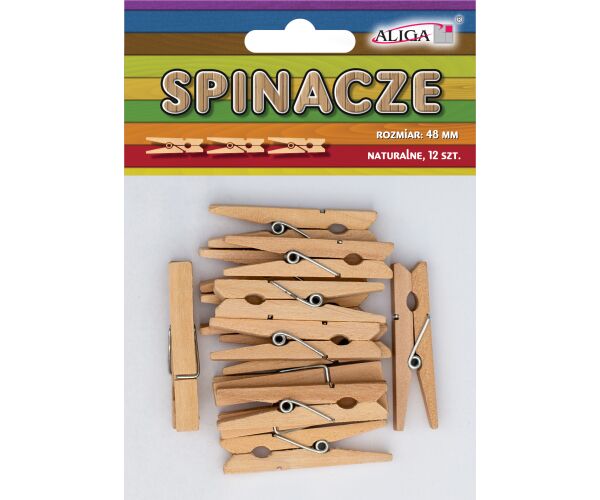 Dřevěné kolíčky natur 48 mm 12 ks