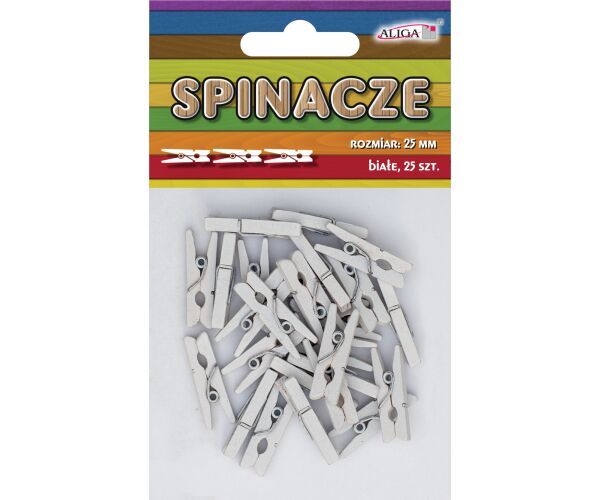 Dřevěné kolíčky bílé 25 mm 25 ks