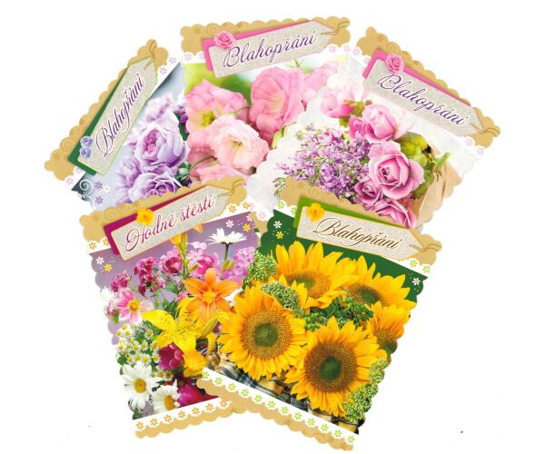 Pohlednice s brokátem S-417