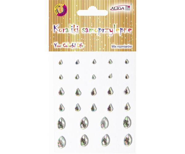 Kamínky samolepící - stříbrné kapky