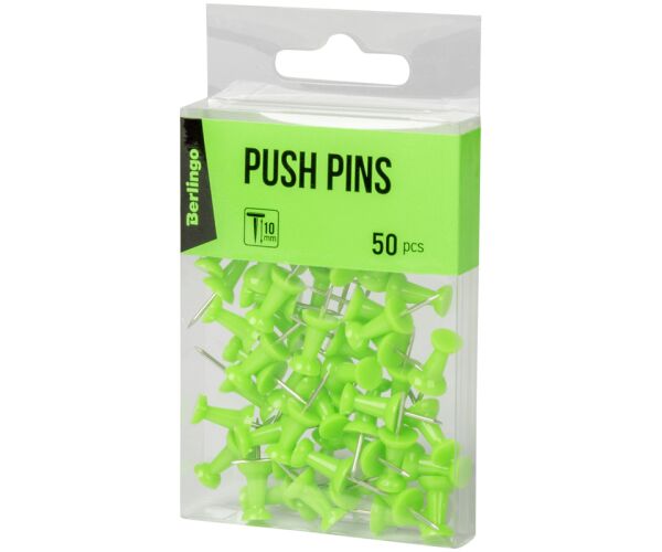 Kancelářské připínáčky Berlingo - zelené