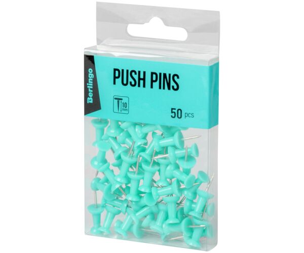 Kancelářské připínáčky Berlingo - tyrkysové