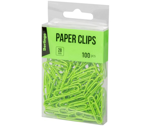 Kancelářské sponky 28 mm Berlingo - zelené
