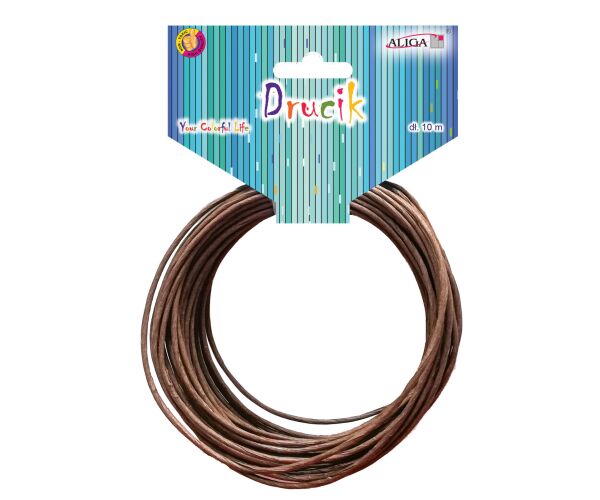 Drátek hliníkový potažený hnědě 20 m