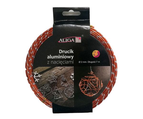 Drátek hliníkový s nářezem měděný 2 mm x 7 m