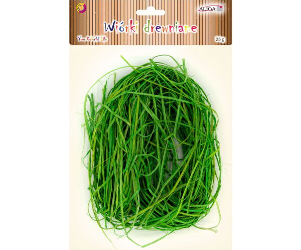 Dřevěné hobliny k dekoraci zelené 25 g