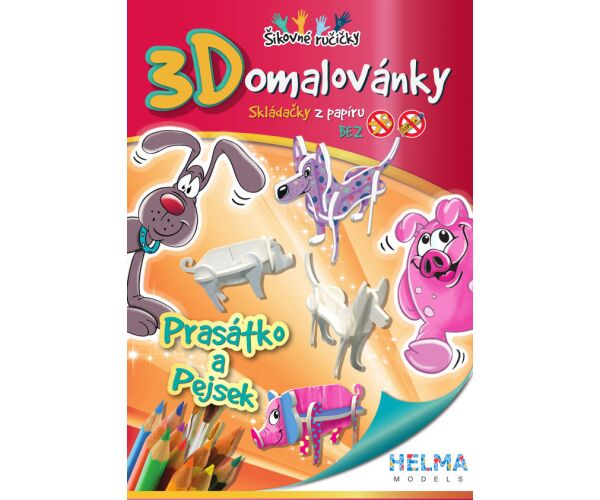 3D omalovánky Prasátko a pejsek