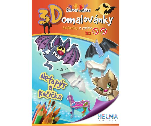3D omalovánky Netopýr a kočička