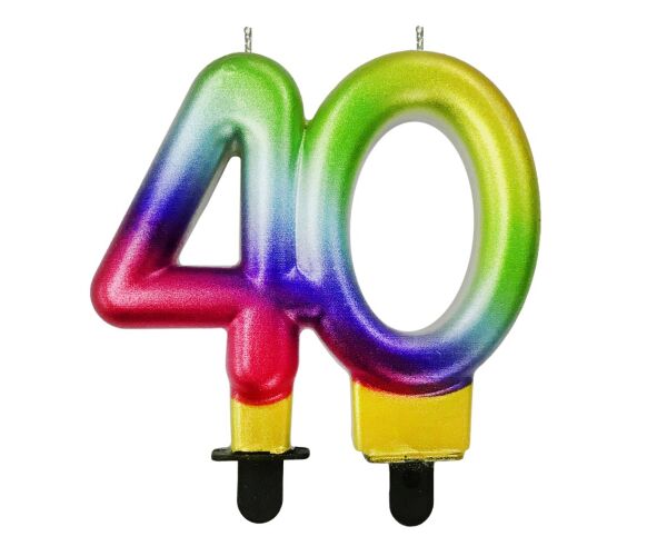 Dortová svíčka č. 40 duhová