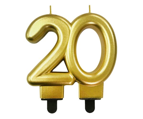 Dortová svíčka č. 20 zlatá