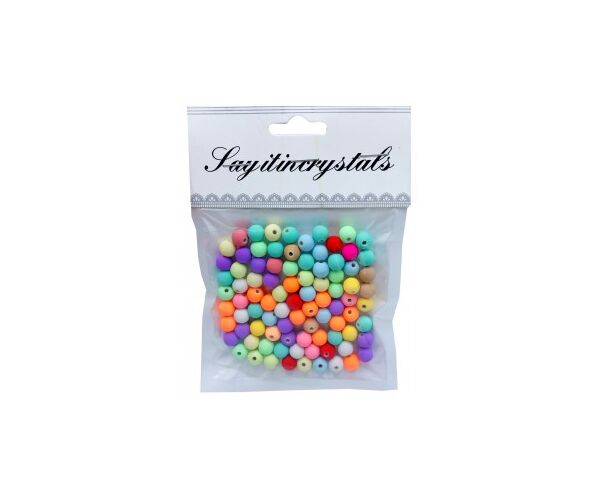 Korálky 8 mm 20 g barevný mix