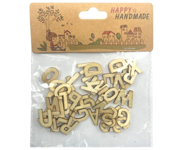 Dekorace ABC dřevo 26 ks