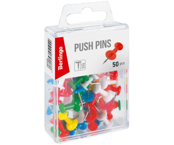 Kancelářské připínáčky Berlingo - barevné